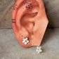 925 Sterling Silver Mother of Pearl Flower Carved Studs