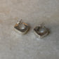 925 Sterling Silver Chunky Italian Square Half Hoops Earrings