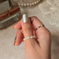 Natural Crystal Stretchy Fresh Water Pearl & Pyrite Pearl Rings