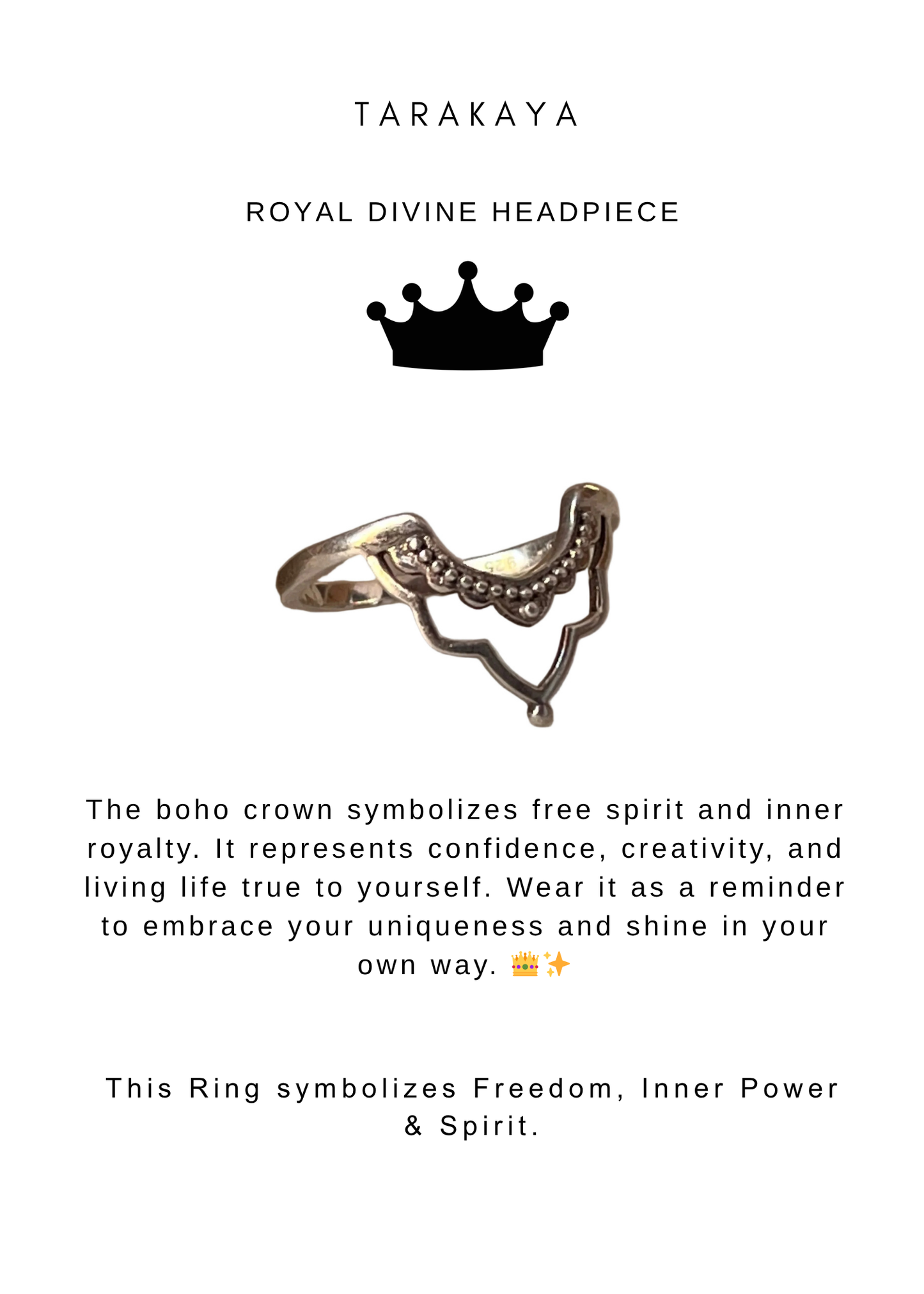 925 Sterling Silver Boho Crown Stack Ring