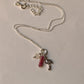 925 Sterling Silver Pink Tourmaline, Moonstone Star & Flamingo Charm Handcrafted Necklace