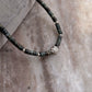 925 Sterling Silver African Turquoise Flat Tube Crystal Spiral Charm With Silver Balls Necklace