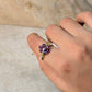 925 Sterling Silver Amethyst & Peridot Floral Wire Wrapped Handcrafted Ring