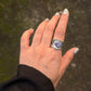 925 Sterling Silver Amethyst Textured Rustic Statement Handcrafted Ring