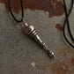 925 Sterling Silver Black Leather Cord Mandali Dolki Necklace