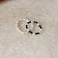 Natural Crystal Stretchy Fresh Water Pearl & Black Spinel Pearl Rings