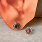 925 Sterling Silver South Screw Pink Cz Flower Studs