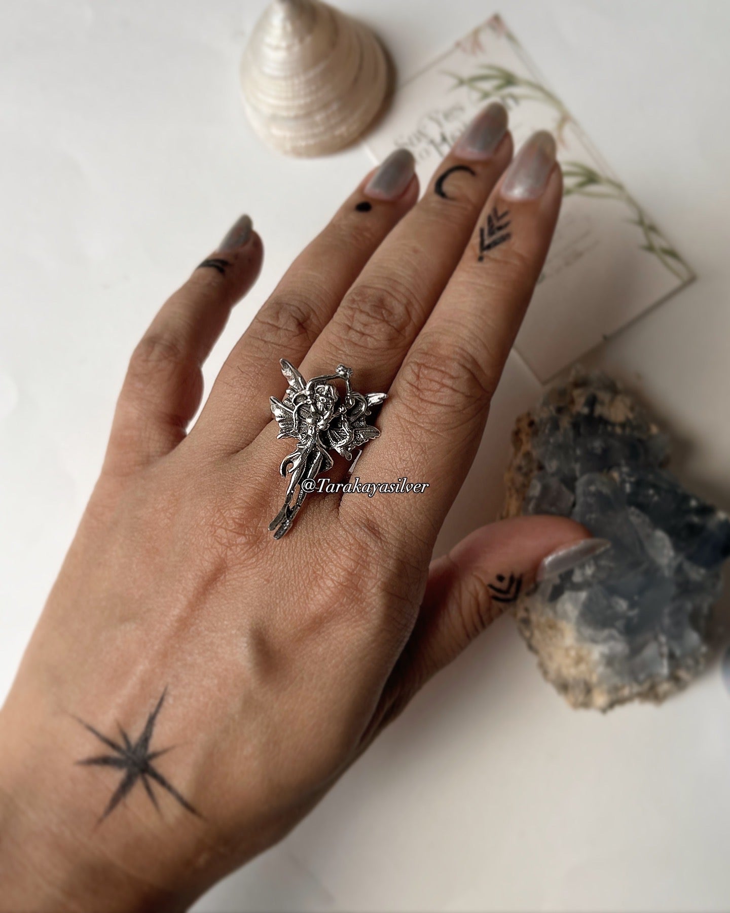 Mystical Angel Adjustable 925 Sterling Silver Ring