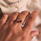 Garnet pear cut solitaire silver ring for a timeless look