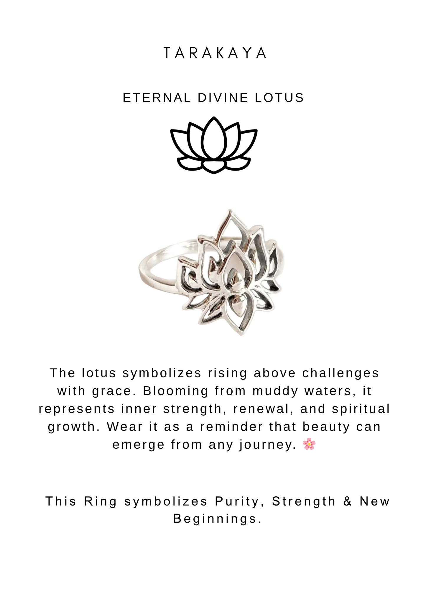 925 Sterling Silver Big Divine Lotus Boho Flower Ring