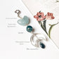 Clear quartz crescent moon charm necklace on silver chain  