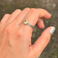 925 Sterling Silver Citrine Square Vintage Band Ring