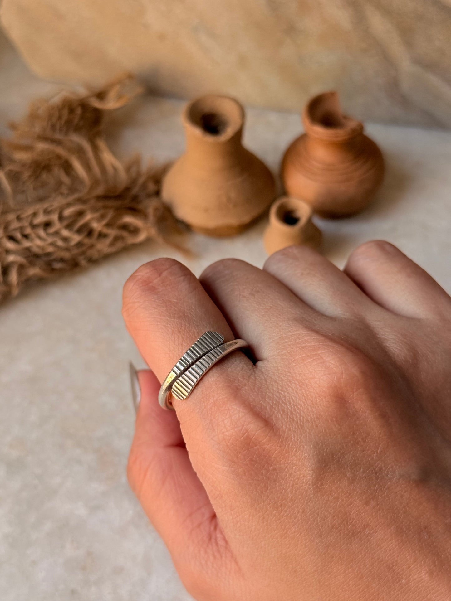 925 Sterling Silver Bohemian Hill Tribe Handcrafted Adjustable Ring
