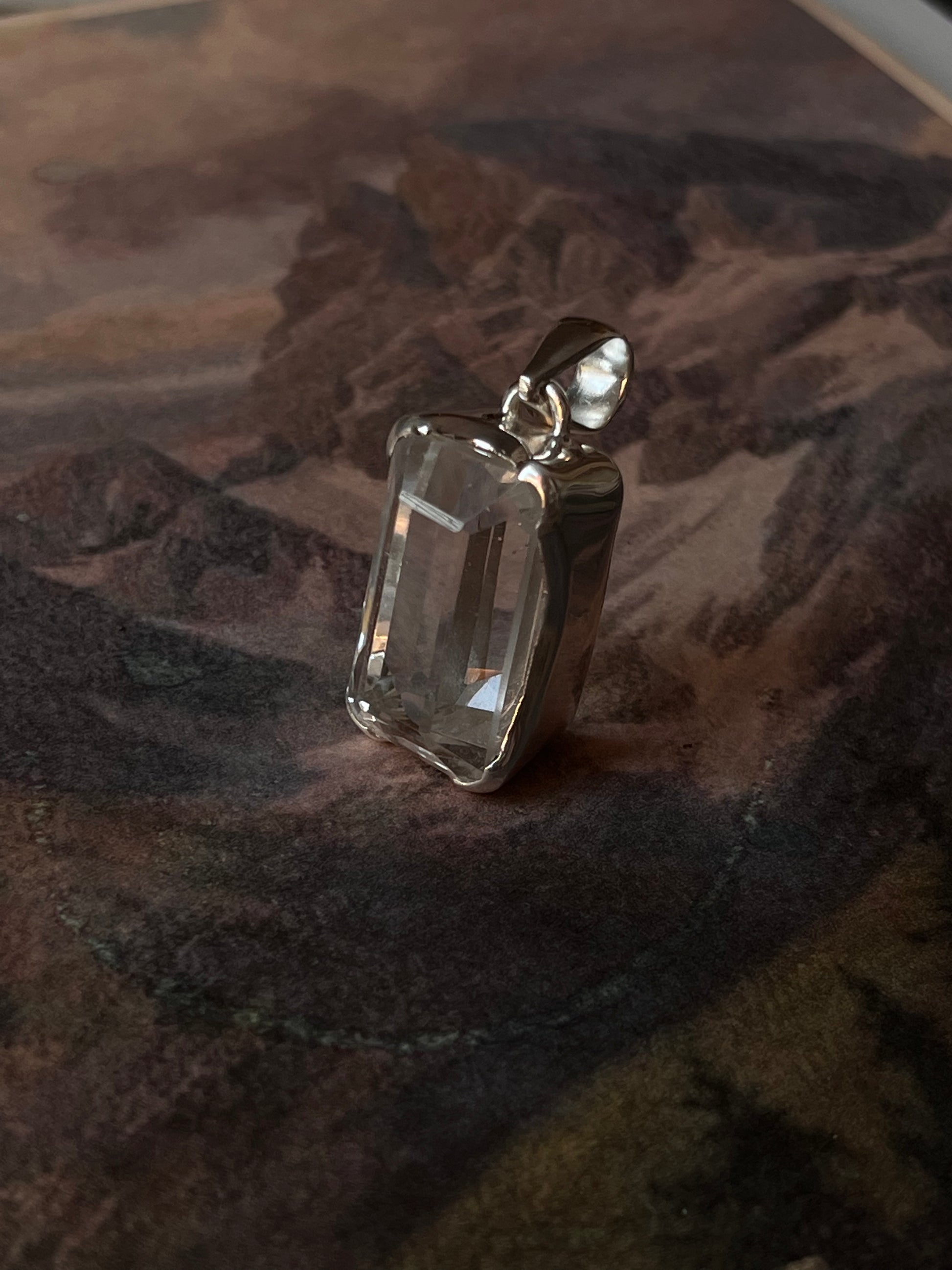 925 Silver Handcrafted Clear Quartz Big Statement Pendant  