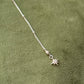 925 Sterling Silver White Topaz North Star Charm ~Cable Dot Handcrafted Mid Lariat Necklace