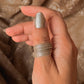 925 Sterling Silver Bohemian Dessert Spirit - Leaf Textured Wrap Hill Tribe Handcrafted Adjustable Ring
