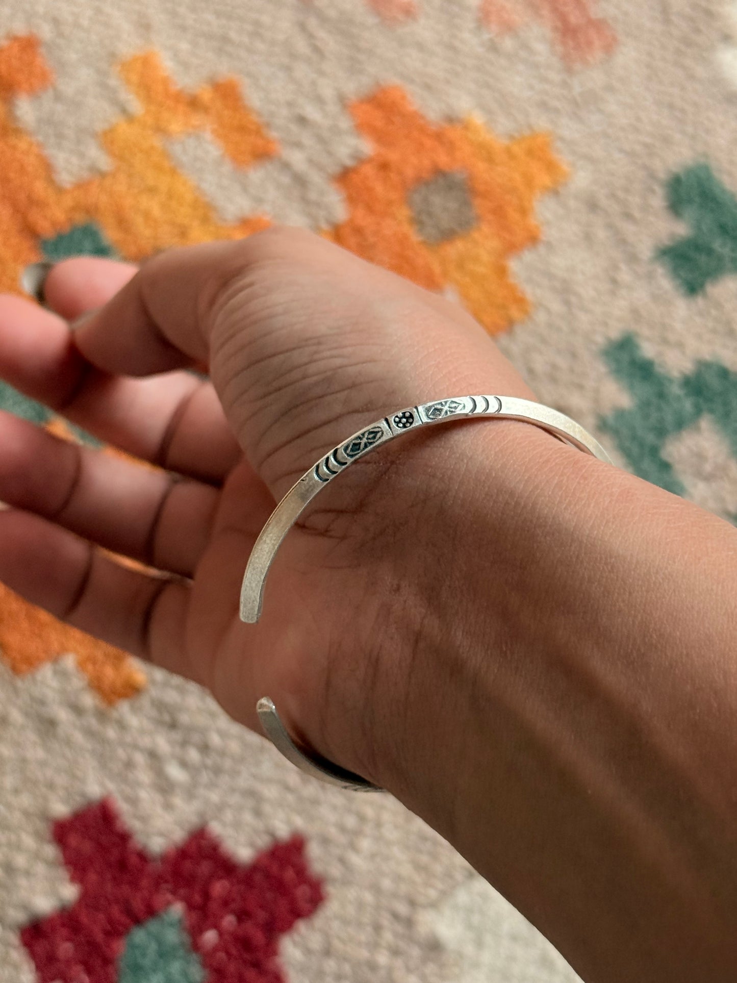 925 Sterling Silver Antique Hill Tribe Karen Drift Soul Handcrafted Adjustable Kada