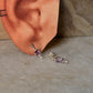 925 Sterling Silver Amethyst Square Studs Earrings