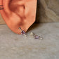925 Sterling Silver Amethyst Square Studs Earrings