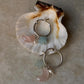 925 Sterling Silver Rose Quartz Moon, Aquamarine Star and Fresh Water Pearl Handcrafted Hoops