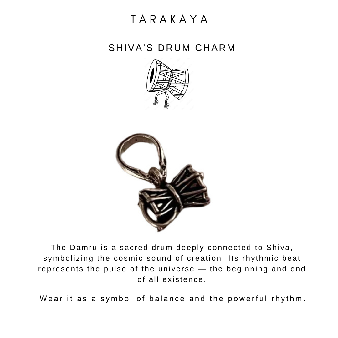 925 Sterling Silver Small Shiva Damru Pendant