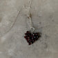 925 Sterling Silver Garnet Heart Beaded Wire Wrapped Handcrafted Love Necklace