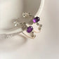 Amethyst CZ Silver Hoops for Spiritual Energy 