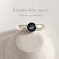 London Blue Topaz Silver Ring with Elegant Design