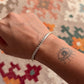 925 Sterling Silver Antique Hill Tribe Floral Handcrafted Adjustable Kada