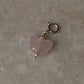 925 Sterling Silver Rose Quartz Butterfly With Pearls Charm