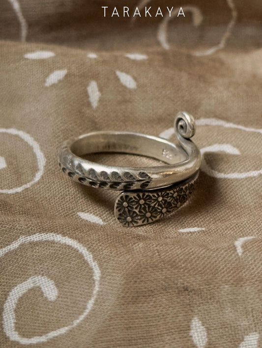 925 Sterling Silver Bohemian Hill Tribe Earth Song Spiral Handcrafted Adjustable Ring
