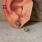 925 Sterling Silver Raw Uncut Aquamarine Studs Earrings