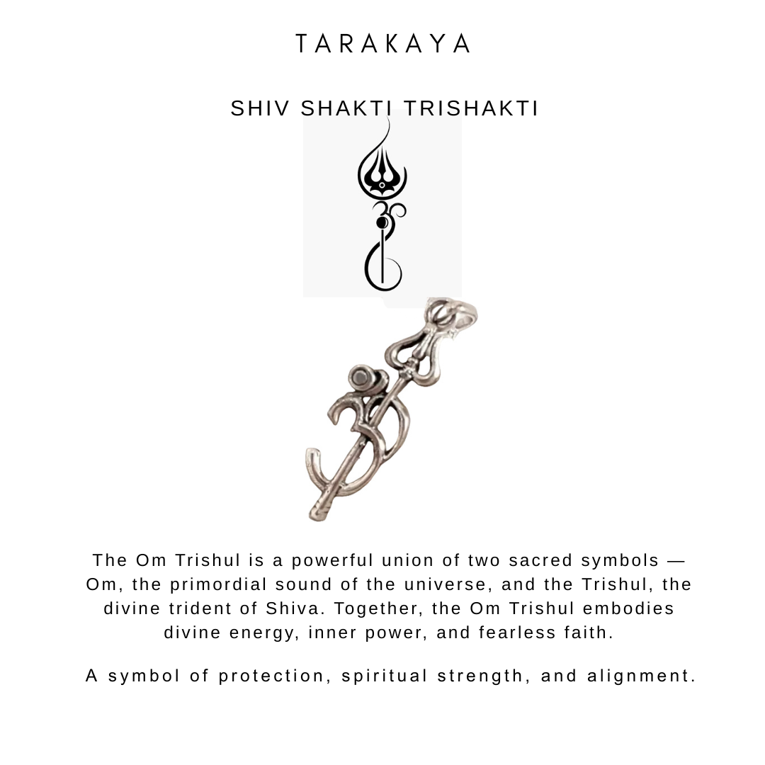 925 Sterling Silver Om/Aum Trishul Necklace