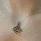 925 Sterling Silver Rustic Hammered Movable Lock Spiral Pendant
