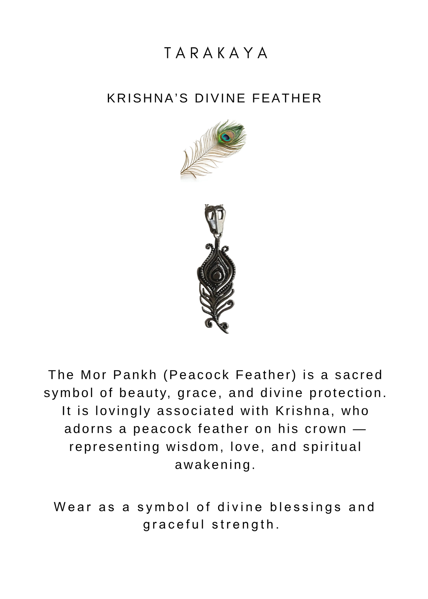 925 Sterling Silver Mor Pankh Pendant