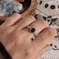 Classic Black Onyx Square Cut Vintage Silver Ring