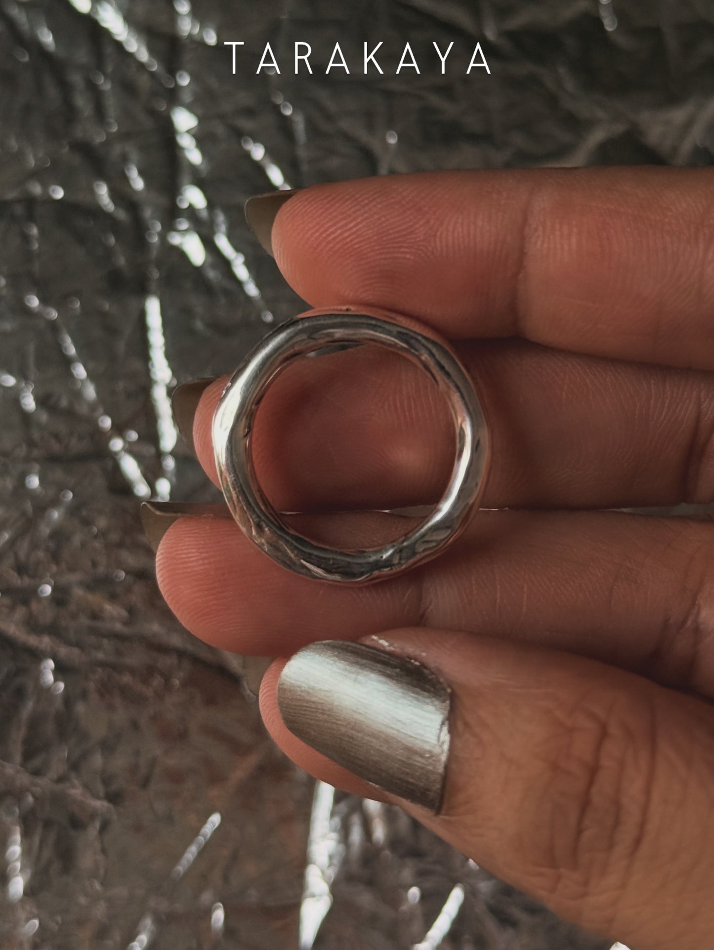 925 Sterling Silver Thick Molten Textured Stack Band Unisex Ring