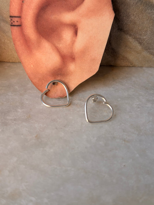 925 Sterling Silver Broken Heart Studs