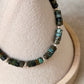 925 Sterling Silver African Turquoise Flat Tube Crystal Silver Balls Bracelet