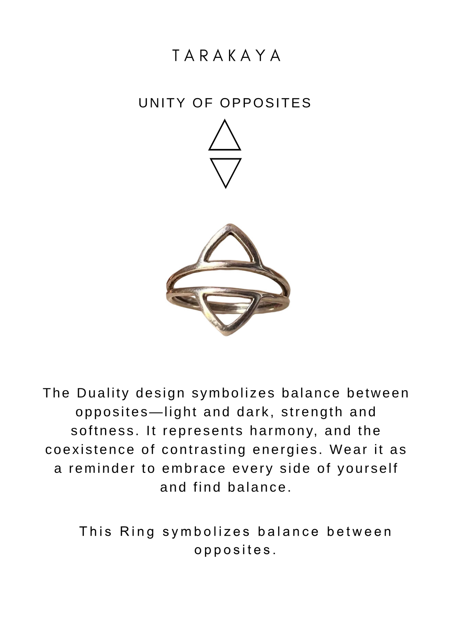 925 Sterling Silver Duality - Double Triangle Boho Ring
