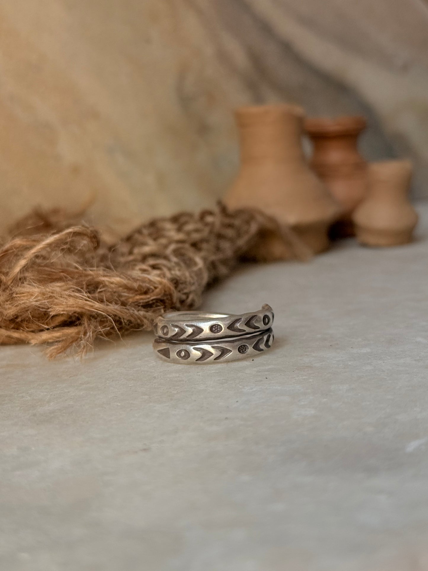 925 Sterling Silver Bohemian Hill Tribe Handcrafted Adjustable Ring