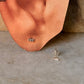 925 Sterling Silver White Topaz Baguette Cut Tiny Studs
