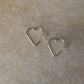 925 Sterling Silver Italian Heart Half Hoops
