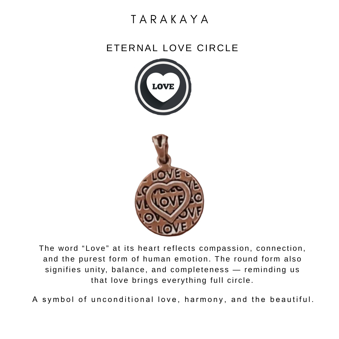 925 Sterling Silver Love Round Necklace