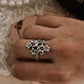 Detailed forest vintage 925 silver ring with nature-themed craftsmanship
