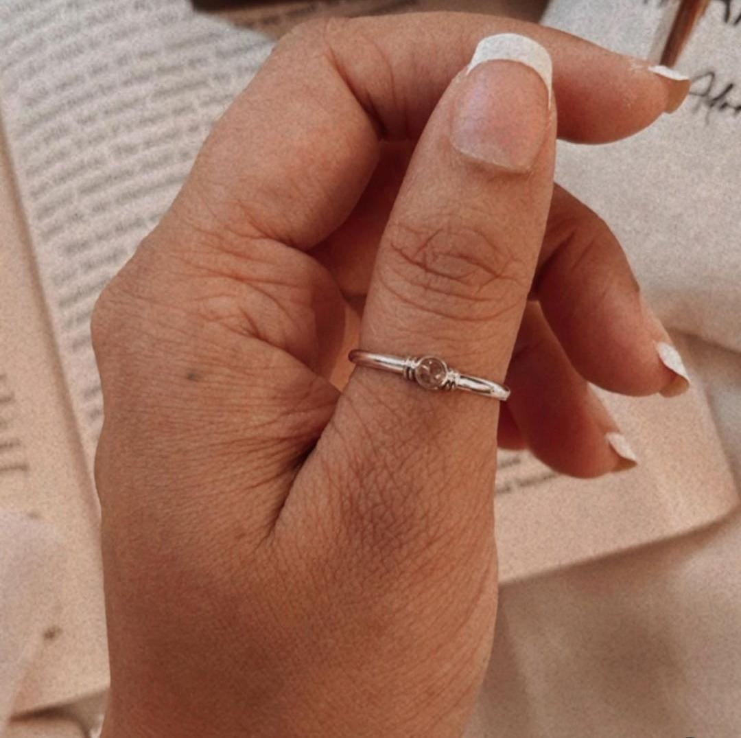 Timeless Plain Band Ring with Pink Tourmaline