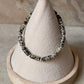 925 Sterling Silver Dalmatian Jasper Flat Tube Crystal Silver Balls Bracelet