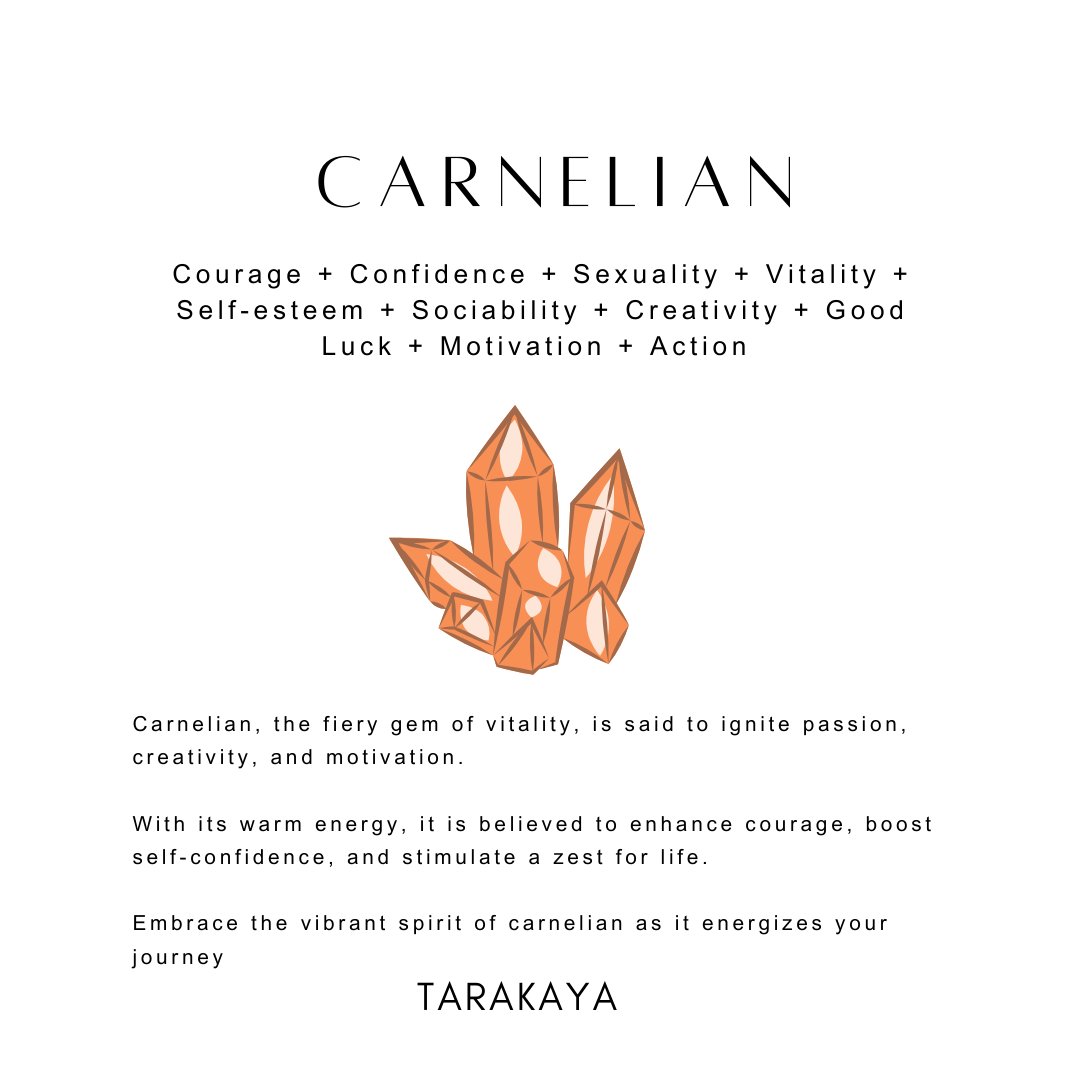 Natural carnelian gemstone with fiery orange-red hue  
