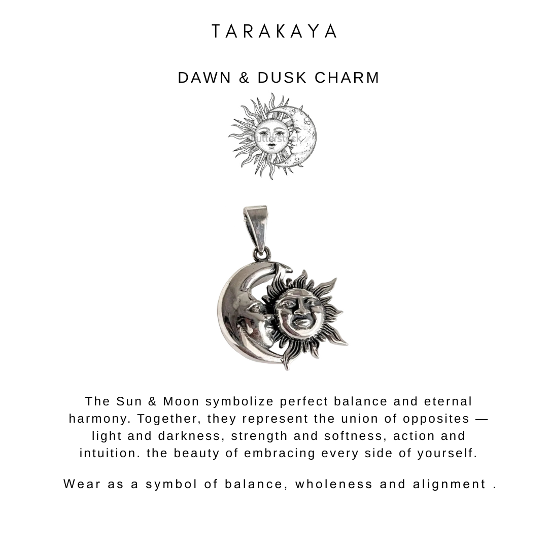 925 Sterling Silver Sun Moon Big Necklace