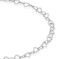 Delicate pure silver anklet with linked heart design